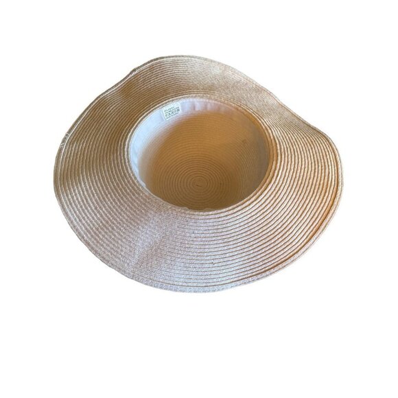 White Wide Brim Paper Sun Hat One Size - Picture 3 of 5